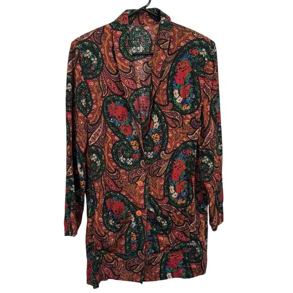 Units Womens Tapestry Blazer Cardigan USA Made Boho Hippie Festival Large Retro - Picture 1 of 7